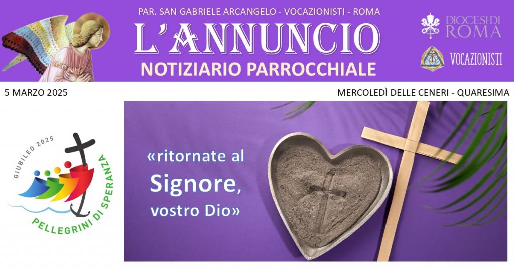 Immagine per Le Ceneri e l'inizio della Quaresima - Appuntamenti